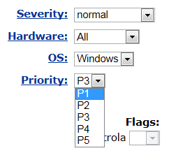 Nyní je nutné zvolit: 1. Komponentu ( Component ), popřípadě verzi ( Version ) produktu (povinné) 2.