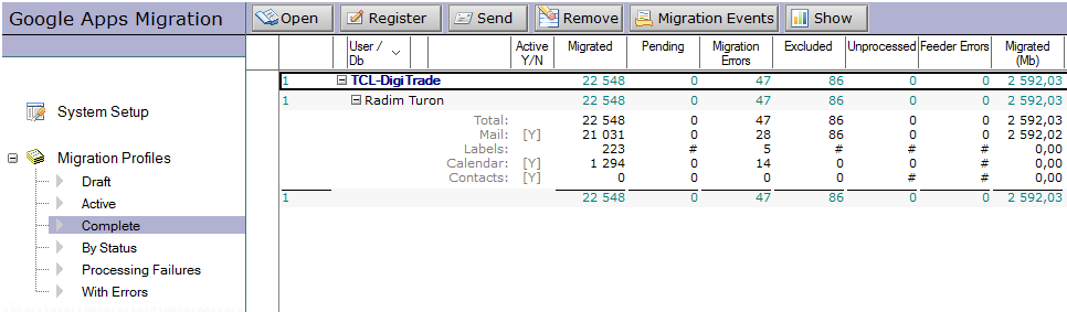 Migrace dat z Lotus Notes Nástroj Google Apps Migration for IBM Notes