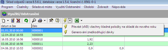 i. Souhrnně jednou dávkou zůstatky se odepíší jedinou zánikovou dávkou ii.