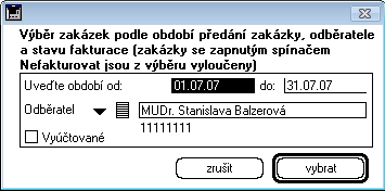 Při fakturaci postupujete standardně, zakázek se zapnutým spínačem Nefakturovat, si program nevšímá.