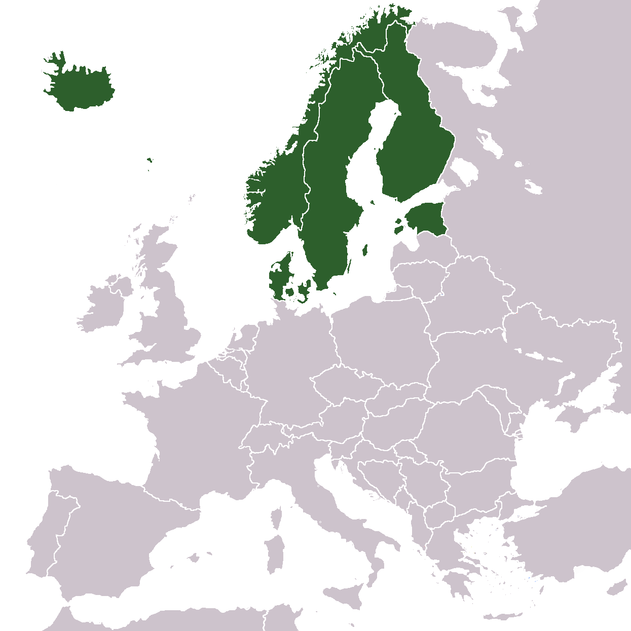 Země v oblasti Skandinávské pol.