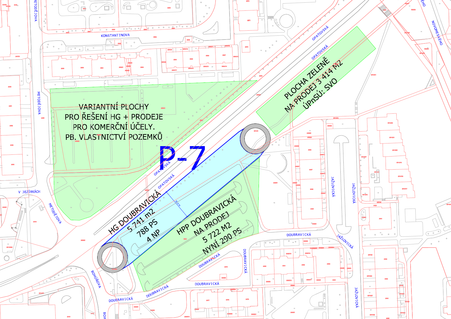 9.7 P 7: HG Doubravická UO 505 9.7.3 Půdorys typického podlaží 9.7.1 Základní data Lokalita: Zastavěná plocha objektem hromadných garáţí: Počet parkovacích stání v hromadných garáţích:*** Počet