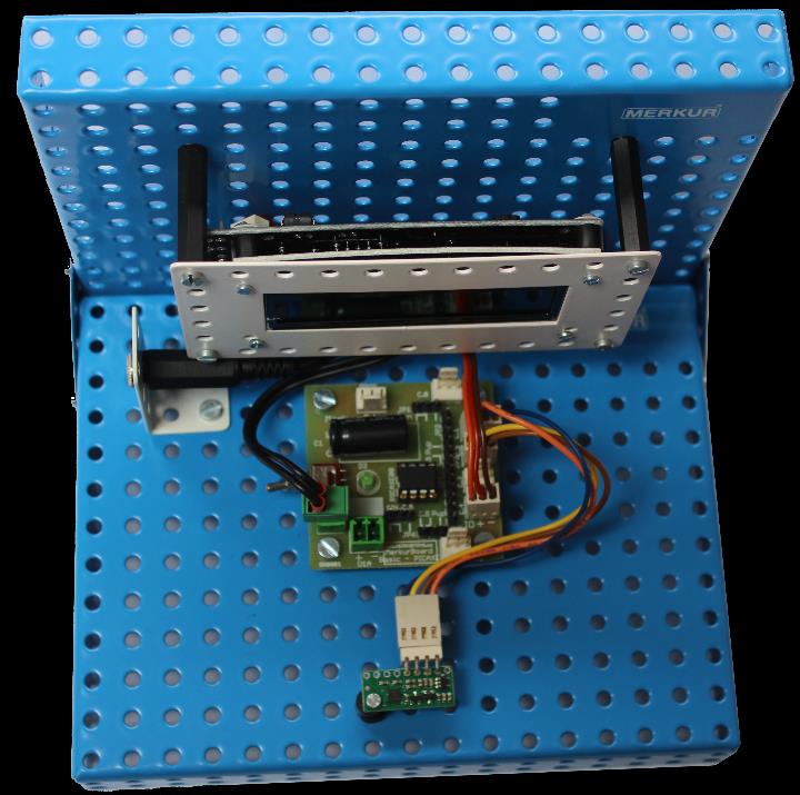 Měření atmosférického tlaku 1x MERKUR board Basic - PICAXE, 1x čidlo LPS331AP, 1x OLED displej AXE033 Tento experiment je