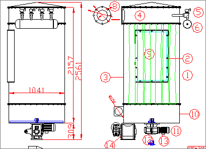 FILTR EUROFLOW 1000 - NÁKRES EUROFLOW Ø1000-15 ATEX včetně výbušného