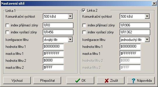 2.13. Režim CSJ - připojení sběrnice CAN Obr.2.13.1 Nastavení režimu CSJ Obr.2.13.2 Nastavení parametrů režimu CSJ Komunikační rychlost - přenosová rychlost sítě CAN, všechny stanice v síti CAN musí