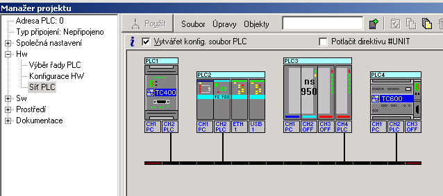2.3. Režim PLC - síť se sdílením dat Tab.2.3.1 Průměrné prodloužení doby cyklu uživatelského programu v závislosti na přenosové rychlosti sériového kanálu Přenosová rychlost TC650, CP-7001, CP-7002,
