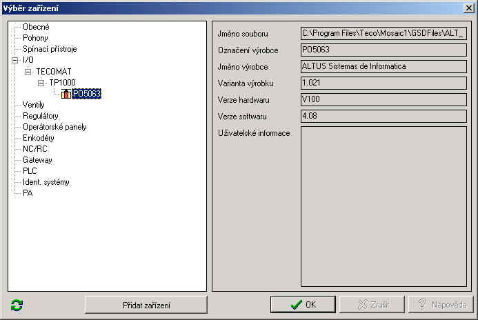 2.7.2. Inicializace sítě 2.7. Režim PFB - připojení stanic PROFIBUS DP slave k PLC Nastavení parametrů v prostředí Mosaic Strukturu celé sítě PROFIBUS DP připojené k PLC TECOMAT vytvoříme v manažeru