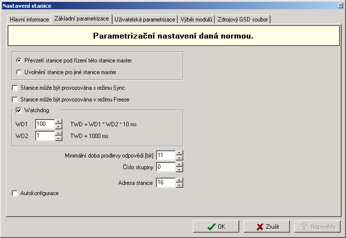 2.7. Režim PFB - připojení stanic PROFIBUS DP slave k PLC 8. znak jména) 