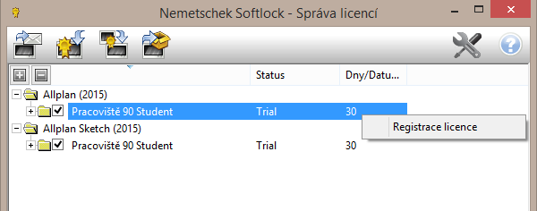 3 Po dokončení instalace můžete s programem ihned začít pracovat. S Trial licencí bude Allplan 2015 fungovat 30 dnů od instalace - během této doby se registrujte na www.campus.allplan.