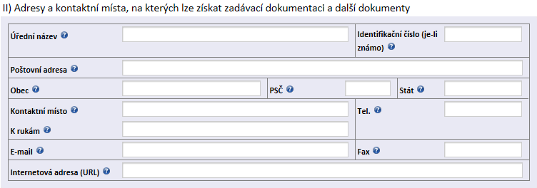 Kontaktní místa uvádí se kontaktní údaje na osobu, u které lze získat informace k veřejné zakázce (text, max. 255 znaků).