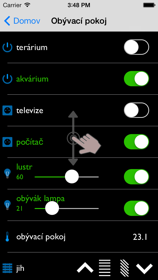 Návrat na obrazovku D je možný buď dotykem návratového tlačítka na navigační liště, nebo tažením levého okraje obrazovky vpravo.