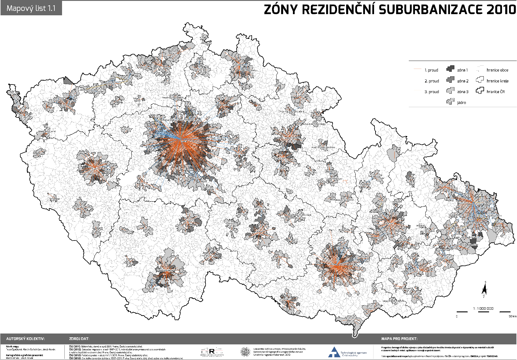 PŘÍLOHA 4 Mapa vymezených suburbií v roce 2010 (originál mapy je k dispozici na http://www.