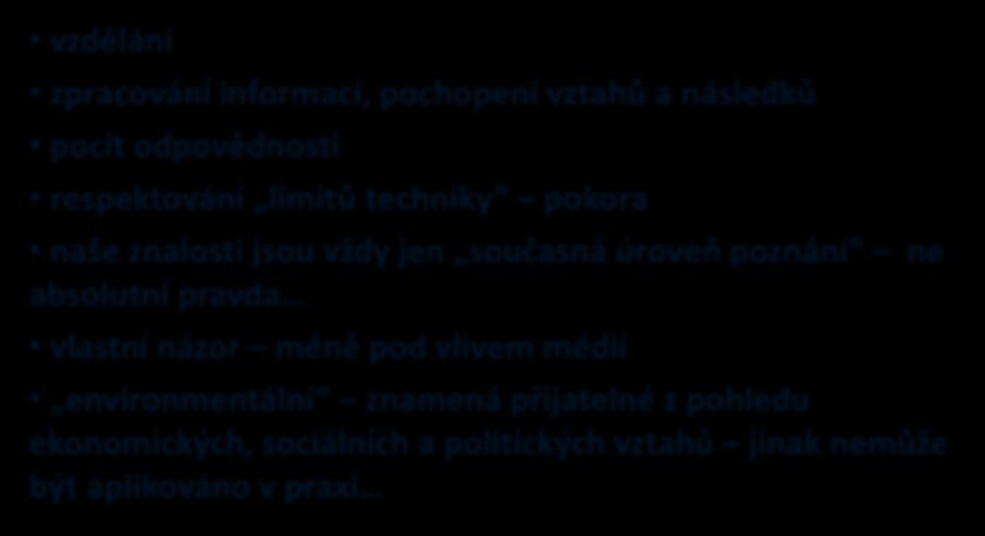 Proto základní předpoklady pro životnímu prostředí přátelského přístupu a inženýrství životního prostředí: