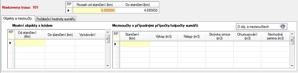 2.2 Blok základní data Blok je tvořen třemi tabulkami, které umístěny přímo na listu formuláře a na dvou záložkách. V tabulce ROZSAH ÚLOHY se objevuje požadavek na zadání počátku a konce výpočtu.