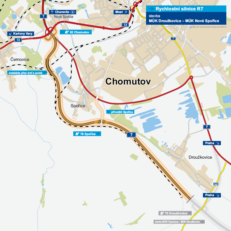 3. Stěžejní infrastruktura v ÚK Rychlostní silnice R7 R7 MÚK Droužkovice MÚK Nové