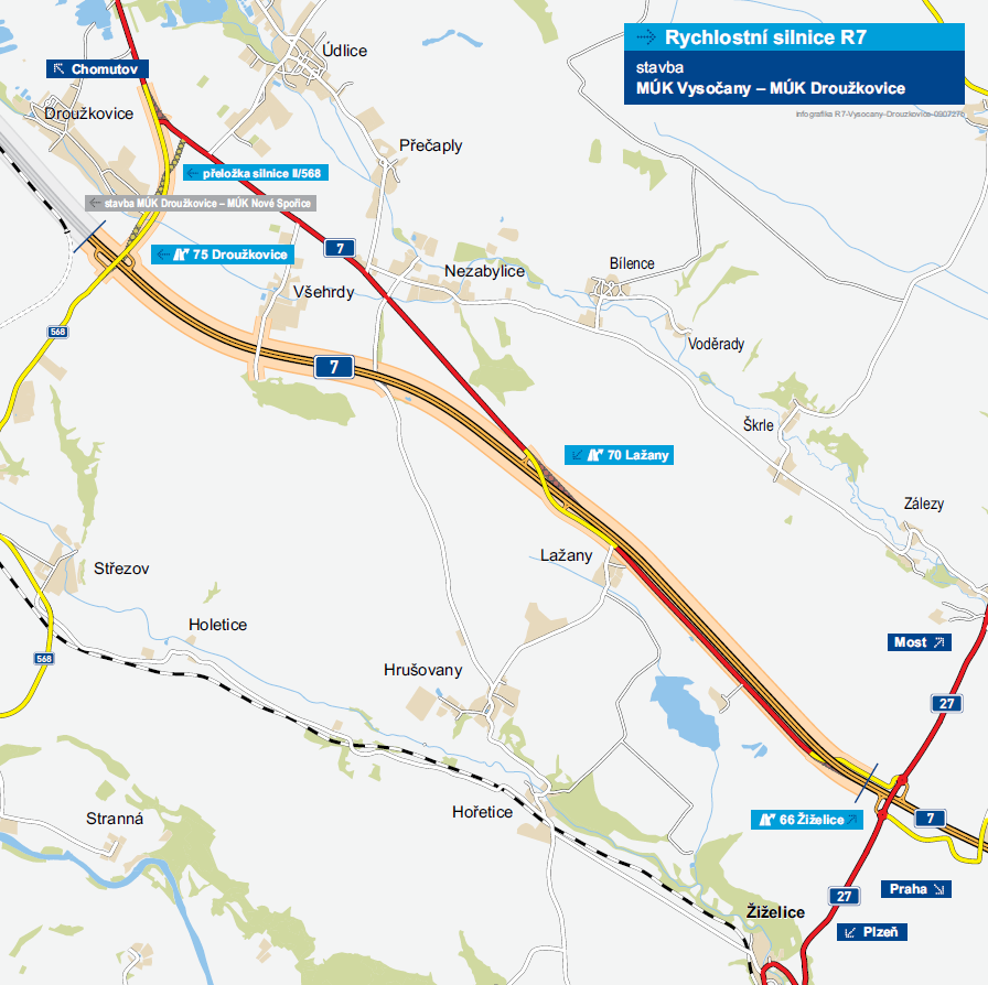 3. Stěžejní infrastruktura v ÚK Rychlostní silnice R7 R7 MÚK Vysočany MÚK
