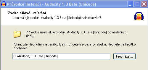 3. vyberu si jazyk programu v našem případě čeština a potvrdíme OK 4. objeví se další okno a kliknu na Další 5. v dalším okně se objeví licenční ujednání, kliknu na Další 6.