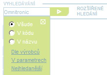 Vyhledávání Tento modul umoţňuje pohodlné vyhledávání zboţí na základě zadaného výrazu.