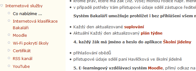 ICT na webu Vše související s hlavním děním v oblasti