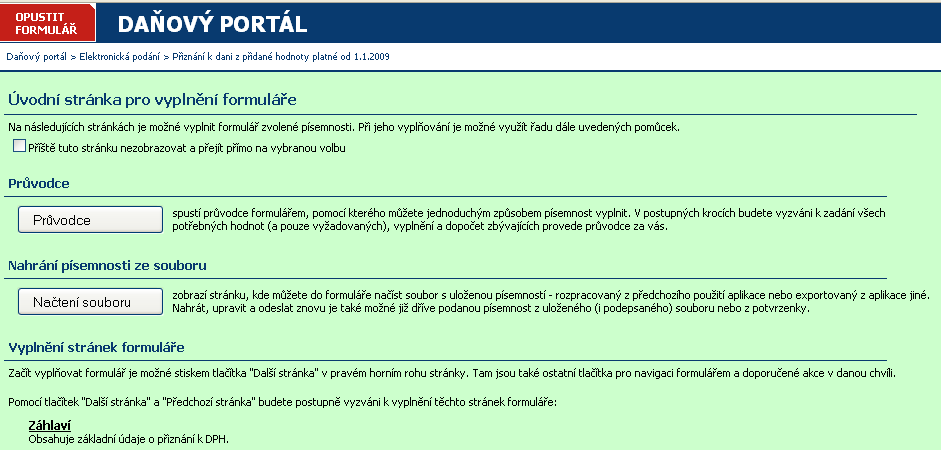 Po zjištění nastavení se zobrazí mimo jiné: Následuje podrobné vysvětlení.