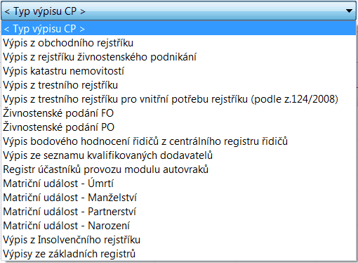 76 15 KEO4 Referent Výpisy Czech POINT Má-li uživatel přiřazena příslušná uživatelská práva, vidí v této složce všechny výpisy z Czech POINTu.