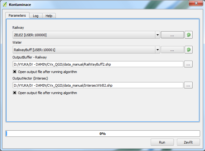 Obr. 9 Výsledný model 4. Start modelu, uložení V tuto chvíli je již vytvořený model a zbývá jej spustit a následně zkontrolovat vzniklou vrstvu. Pro spuštění modelu se použije ikona (5) Run model.