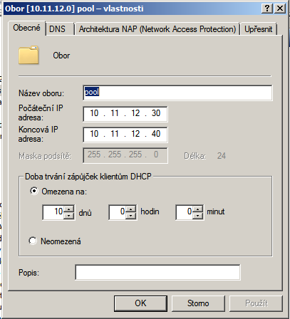 12. Prozkoumejte statistické údaje oboru DHCP. Kolik adres je k dispozici? (Správce serveru- >Role->Server DHCP->server_ITAcademy.itacademy.local->IPv4->Pravý tl.