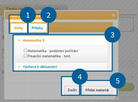 4 Výběr můžete zrušit 5 Výběr materiálu potvrdíte 6 Postup vkládání příspěvku Při přihlášení do itřídy se objeví následující okno tzv.