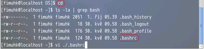 Po restartu počítače se vrátí do původního nastavení. V další části si ukážeme, jak změnit proměnnou natrvalo. 7. BONUS Přidání vlastní proměnné do BASHe 7.1.