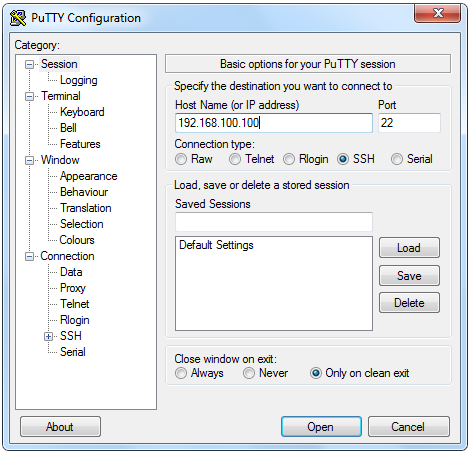 UTB ve Zlíně, Fakulta aplikované informatiky, 2013 19 Obrázek 2 Konfigurační okno programu Putty SSH neslouží pouze pro vzdálenou správu, ale je možné jej využít pro přenos souborů nebo jako