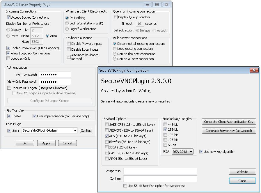 UTB ve Zlíně, Fakulta aplikované informatiky, 2013 57 oknem SecureVNC Plugin.