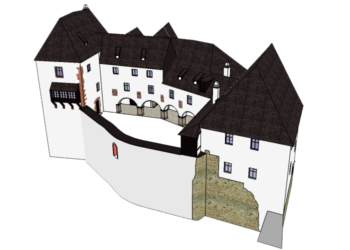 6 Digitální model hradu Seeberg Obrázek 83: Výsledný digitální model hradu 6.4.7 Modely vytvořené pomocí 123D Catch V areálu hradu se nachází socha a boží muka.