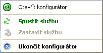 SPUŠTĚNÍ Po dokončení instalace se v nabídce "Start" -> "Programy" -> "Guardian 2008" ( ). Po kliknutí se objeví v ikonách vedle hodin, dále jen "Systray" ikona konfigurátor zjednodušenou volbu:.