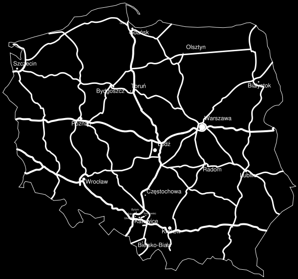 Schéma prioritizace polské dálniční infrastruktury vystihuje detailněji i následující mapa, kde opět není ani napojení nižší třídy v linii Hitlerovy dálnice: Na návrh