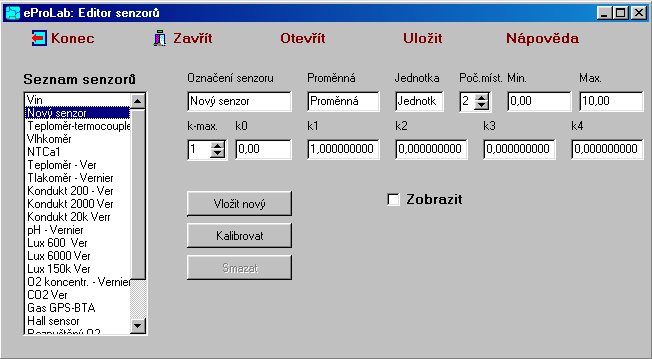 Obrázek 3.2 Základní nabídka modulů programu e-prolab Obrázek 3.