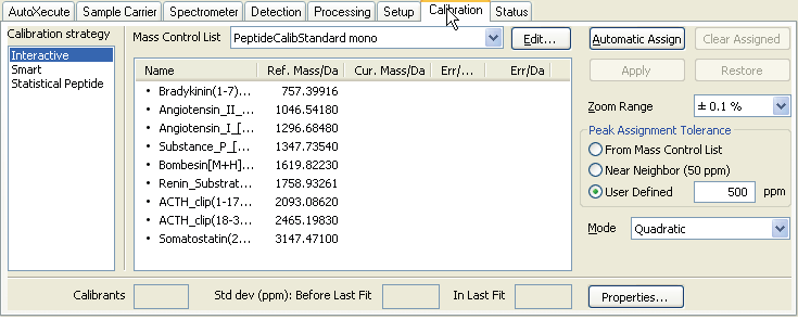 Obr. 8: Položka Calibration programu flexcontrol 7.