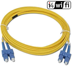 WaveCon: Optický patch cord 5 m SC/SC 9/125 duplex Optický patch cord (propojovací kabel) v délce 5 m, zakončený čtyřmi SC konektory (duplex). Patch cord je určen pro singlemodová vlákna 9/125.