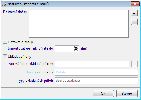 C. Nastavení import e-mailů přichází krok, ve kterém naimportujete vaše e-maily z MS Exchange do programu CP, kde se automaticky spárují s daným kontaktem Poštovní složky vyberte složky z poštovní