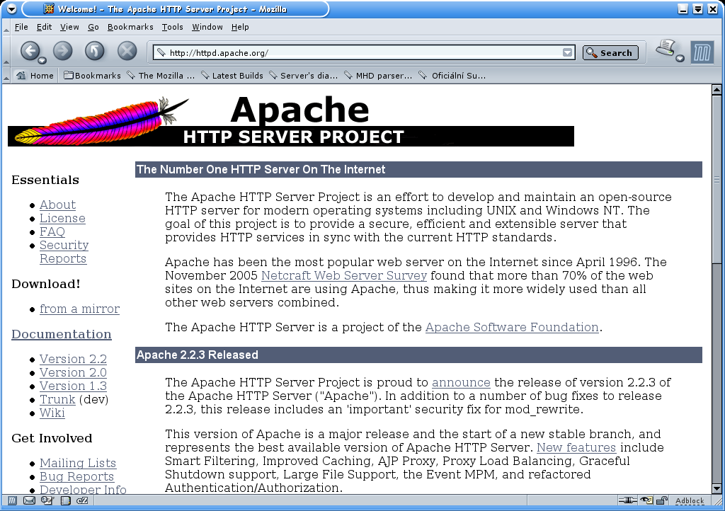Apache HTTP Server, dokumentace výborná