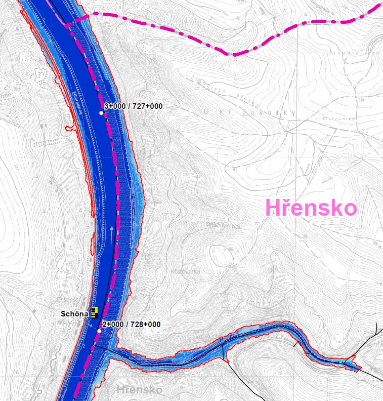 Gefahrenkarten Hřensko Schmilka Mapy povodňového nebezpečí Hřensko Schmilka Unterschiede in Methodik und Layout Anzahl Wassertiefenklassen