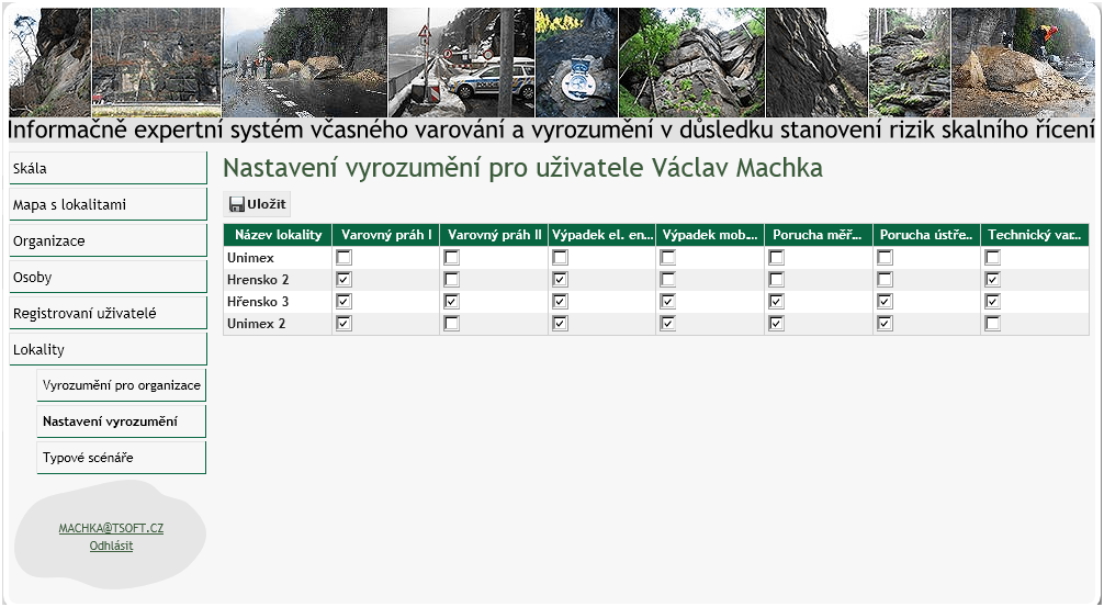 Prtálvá aplikace expertníh systému Neveřejná část Lkality: Nastavení