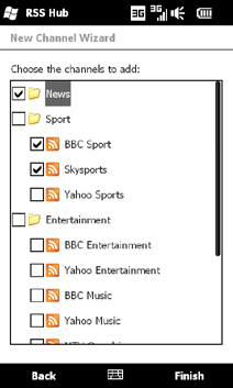 3. Kanály jsou seskupeny podle kategorií. Výběrem kategorie zvolte všechny kanály v této kategorii nebo vyberte jednotlivé kanály, k jejichž odběru se chcete přihlásit.