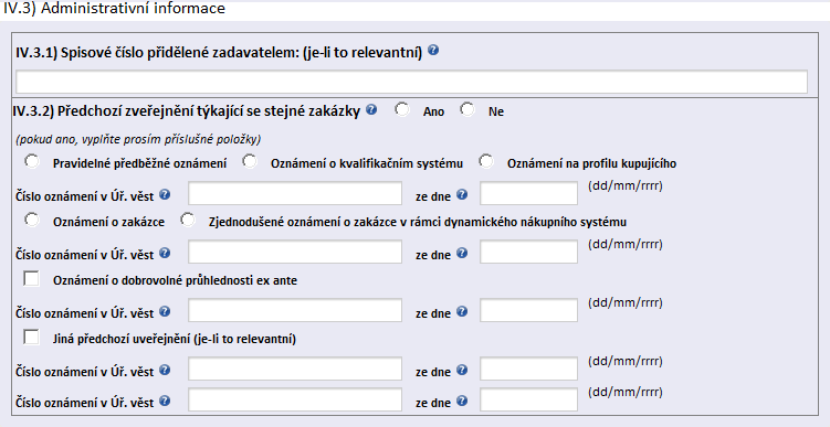 IV.3) Administrativní informace PROVOZNÍ ŘÁD - Příloha 3 IV.3.1) Spisové číslo přidělené Zadavatelem (je-li to relevantní) Zadavatel uvede své vlastní číslo jednací (spisovou značku), pod kterým vede