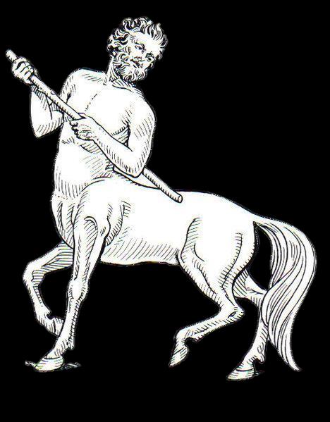 Nezkrotný a divoký tvor. Zadní část tvoří tělo koně, přední část trup a hlava člověka. Jsou symbolem mužnosti, statečnosti a síly.