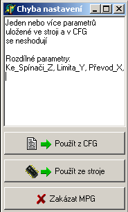 6 Použití s jednotkou GVE64, GVE65 a sw Armote Program po svém spuštění porovná společné hodnoty uložené v jednotce GVE64 a uložené v nastavení programu.