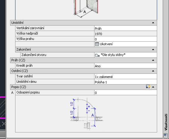 V závislosti na tvaru otvoru se mohou objevit i další parametry jako vzepětí oblouku atd.