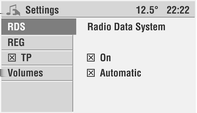 26 Rádio Pokud je funkce RDS zapnutá, lze RDS stanice rozeznat podle toho, že místo frekvence stanice je zobrazován název programu.