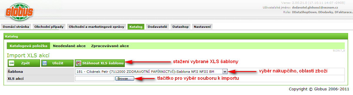 Pokud jste nově založili položku a chcete založit další položky. Neodesílejte akce jednotlivě, ale vytvořte nové založení položky a akce odešlete až po uložení poslední z nich.