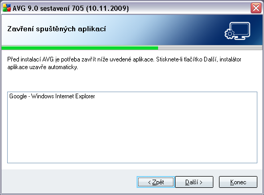 5.9. AVG Security Toolbar V dialogu AVG Security Toolbar rozhodněte, zda si v rámci AVG 9 Internet Security přejete nainstalovat i službu AVG Security Toolbar.