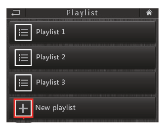 Prohlížeč souborů Nový playlist Kliknutím na toto tlačítko založíte nový playlist.